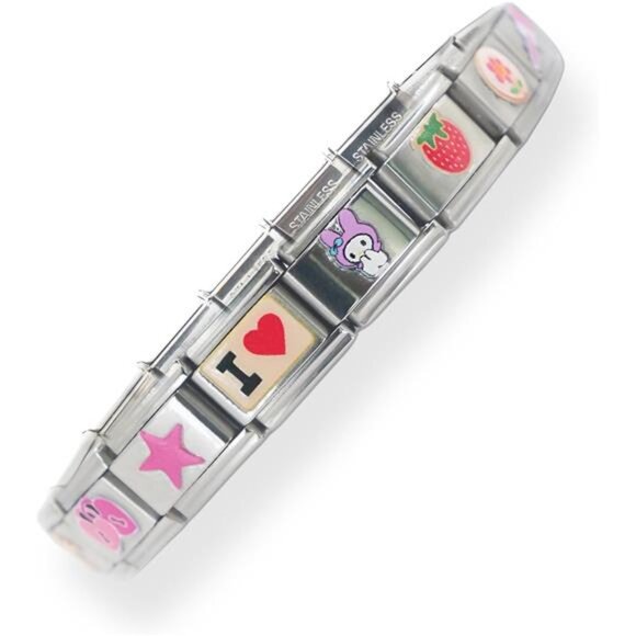 Full 18 Charm Italian Charm Bracelet - Picture 1 of 7